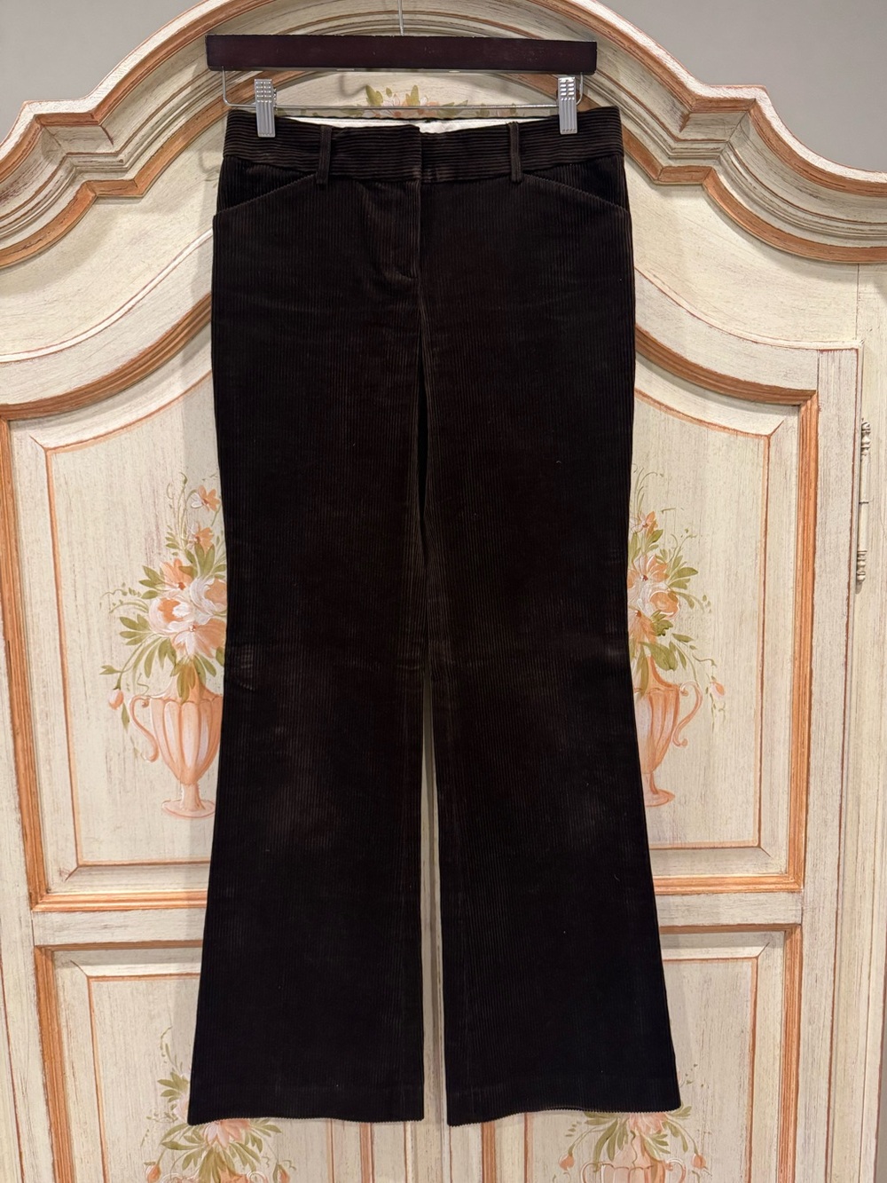 Vintage Y2K Theory Brown Corduroy Bootcut Flare Pants Made in USA size 4